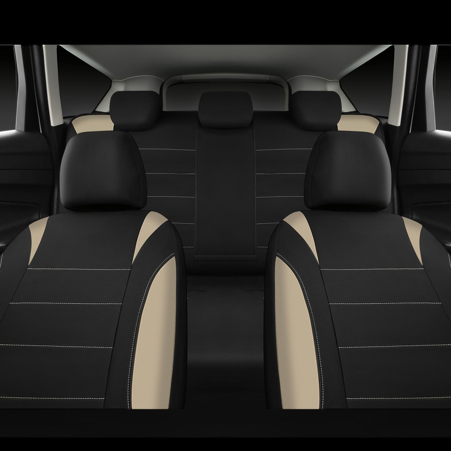 CAR PASS Waterproof Car Seat Covers Front Seats Only with 5mm Composite EVA, Neoprene Car Seat Cover with Separate Headrest Cover, Quick Setup Universal Fit for Car SUV Trucks,Airbag Compatible（Gray