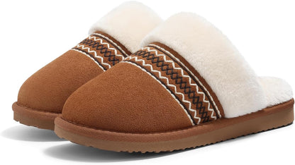 Litfun Fuzzy Slippers for Women Memory Foam Indoor House Shoes
