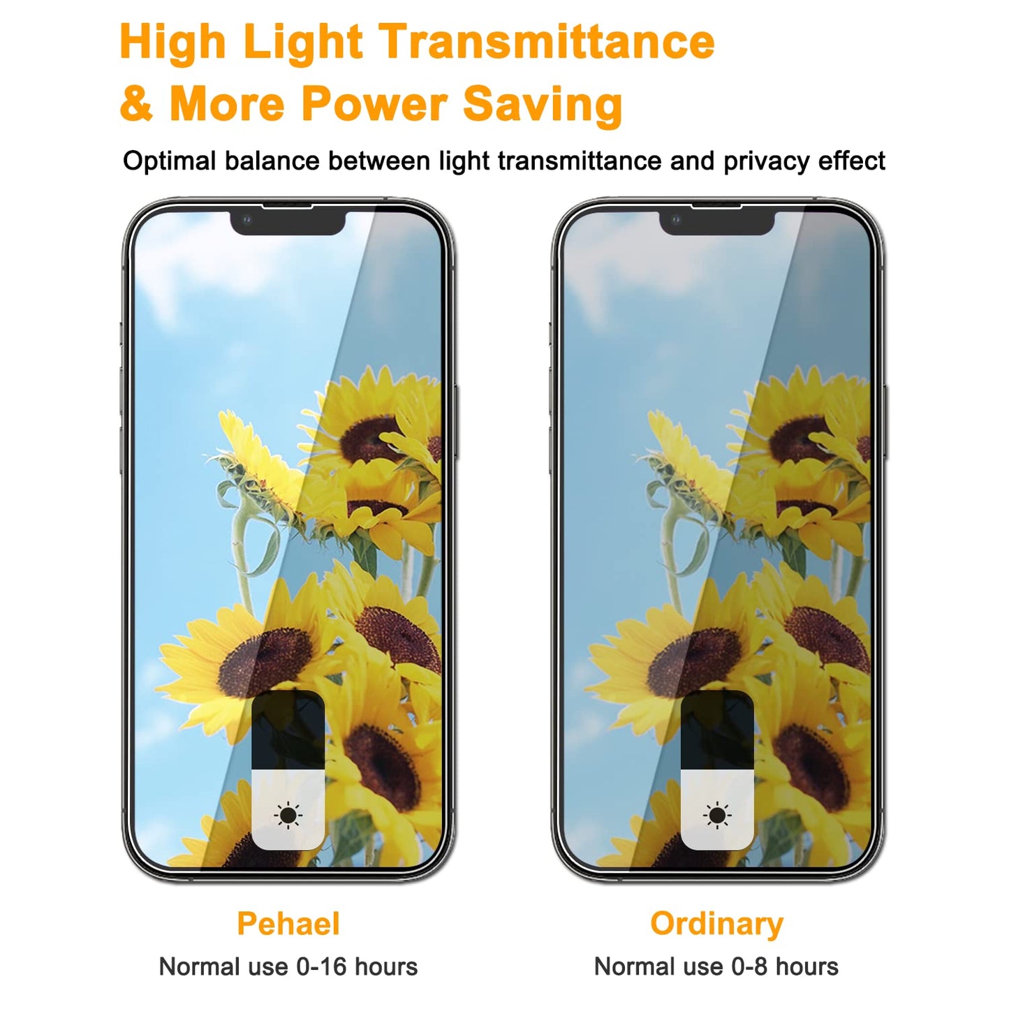 PEHAEL for iPhone 16 Pro Max Privacy Screen Protector+Camera Lens Protector