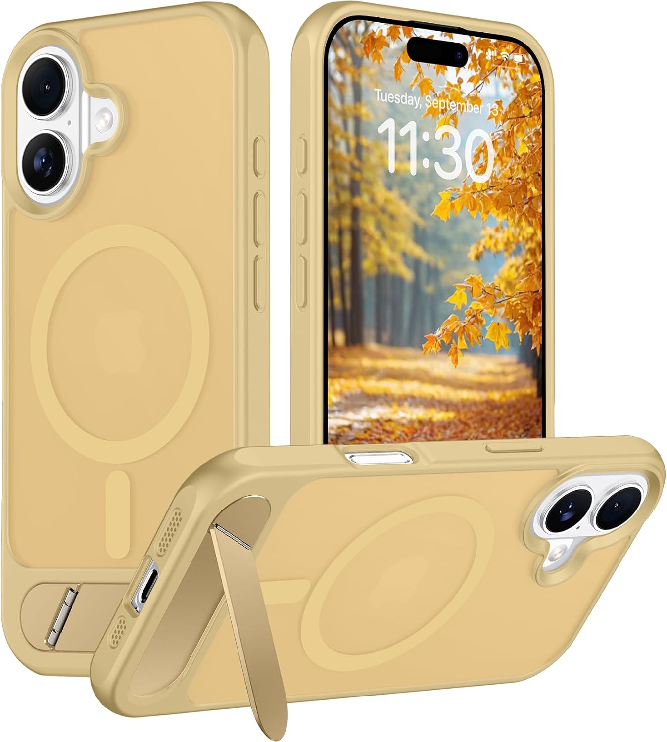 Magnetic Compatible with iPhone 14 Pro Max Case, [Built-in Invisible Kickstand][Compatible with MagSafe] [Military Grade Shockproof] Slim Translucent Matte Phone Case for iPhone 14 Pro Max 6.7"