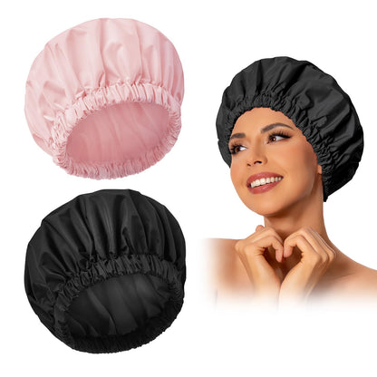 Edoneery Shower Caps for Women Reusable Waterproof, Shower Hair Cap