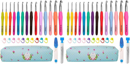 Yarniss Crochet Hooks,14 Size Ergonomic Crochet Hooks Set 2mm(B)-10mm(N)