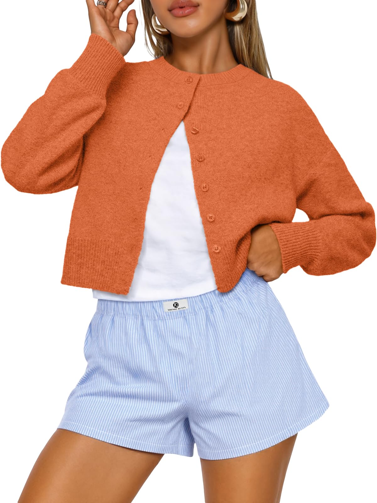 Trendy Queen Cropped Cardigan Sweaters for Women Fall Fashion Clothes 2026