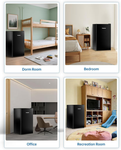 3.2 Cu Ft Mini Fridge with Freezer, Single Door Upright Freezer