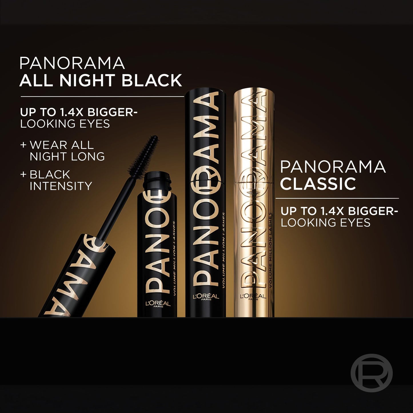 L'Oreal Paris Voluminous Panorama Chromatic Mascara, Volumizing and Lengthening Brown Mascara, Longwear, Smudge-Resistant and Washable, 705 Brown Leather