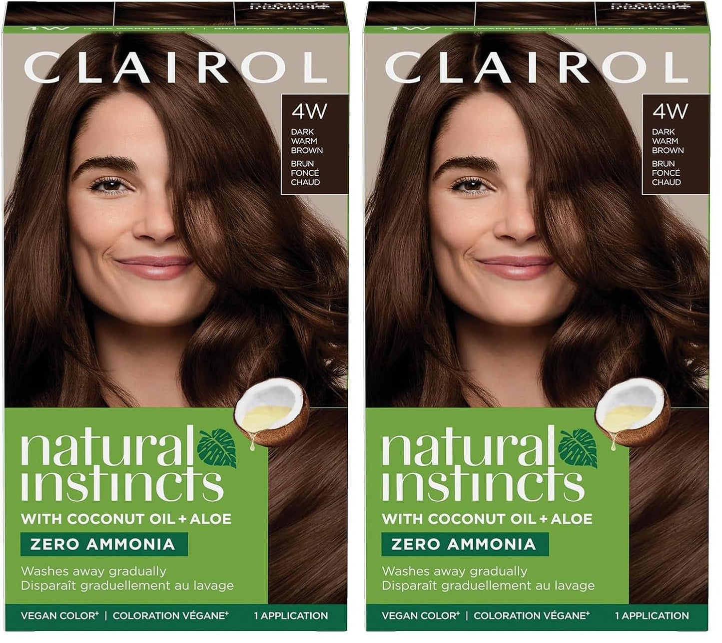 Clairol Natural Instincts Demi-Permanent Hair Dye, 4 Dark Brown | 1 Pack
