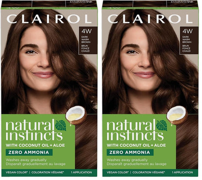 Clairol Natural Instincts Demi-Permanent Hair Dye, 4 Dark Brown | 1 Pack