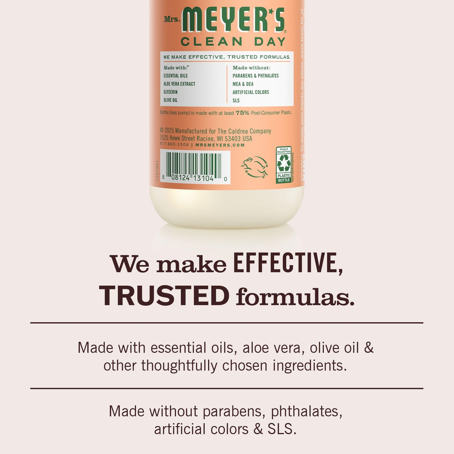 MRS. MEYER'S CLEAN DAY Hand Soap, Basil Scent, 12.5 Fl Oz Bottle - 3 Pack