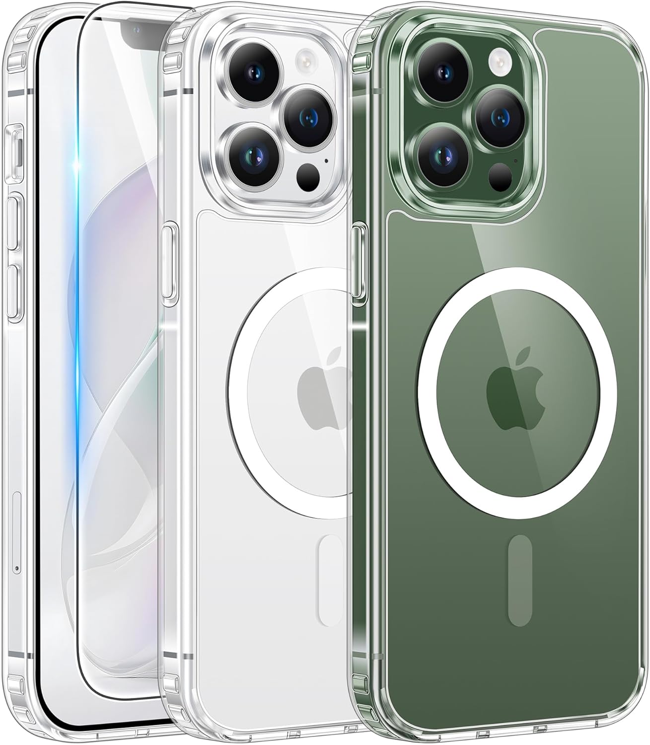 FNTCASE for iPhone 17 Pro Case Clear Magnetic with Screen Protector