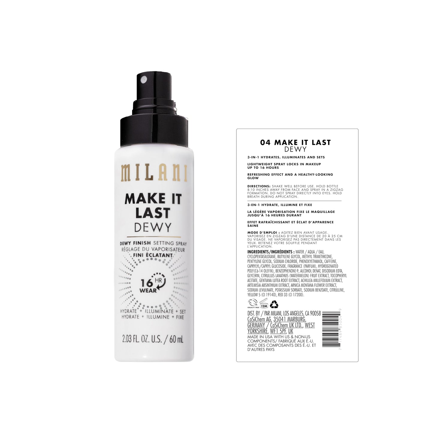Milani Setting Spray + Primer, Make It Last Original Natural Finish