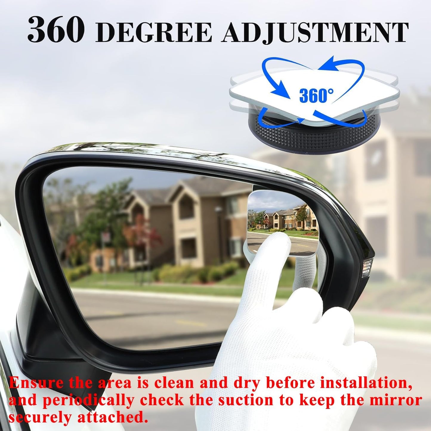 LivTee Blind Spot Car Mirror, HD Glass Frameless Convex Side Mirror Blindspot, Wide Angle Rear View Mirrors for SUVs, Trucks and RVs - Car Accessories