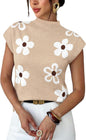 Sampeel Womens Short Sleeve Sweater Mock Neck Summer Top Dressy Casual Basic Knit Pullover Shirt