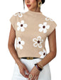 Sampeel Womens Short Sleeve Sweater Mock Neck Summer Top Dressy Casual Basic Knit Pullover Shirt