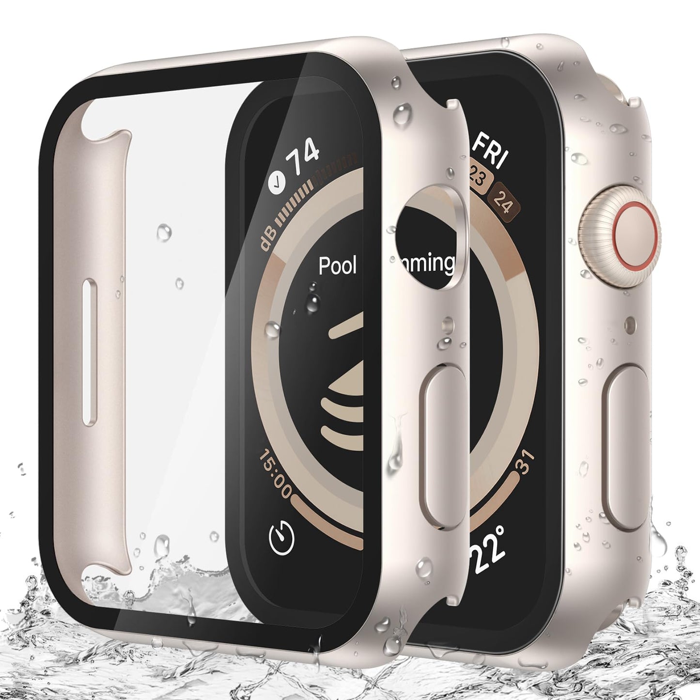 Misxi 2-Pack Waterproof Case for 46mm Apple Watch Series 11/10
