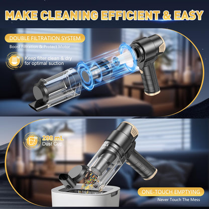 KMM Handheld Car Vacuum Cleaner, Hand Held Vacuum Cleaner and Air Duster