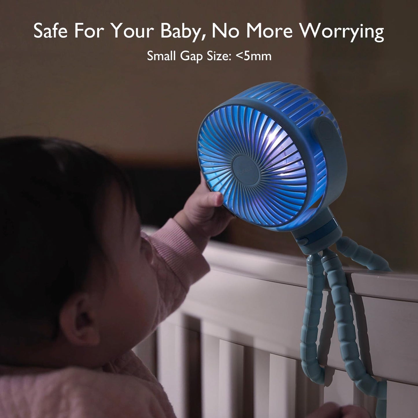 Momcozy 8000mAh Portable Stroller Fan | 27H Ultra-long Battery Life