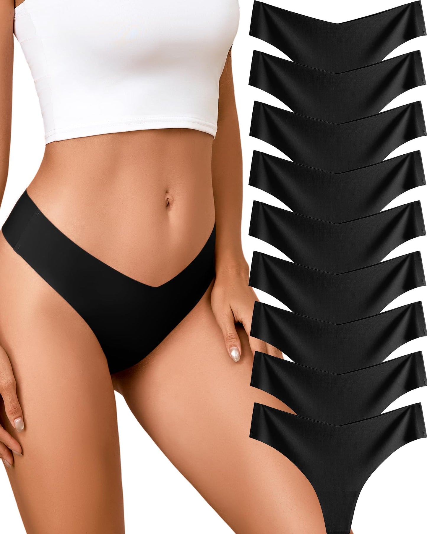 Take Talk Underwear Womens 9 Pack Seamless Thongs No Show Workout Panties