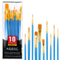 AROIC 10 Pcs Paint Brushes, Acrylic Oil Watercolor Painting Brush Set