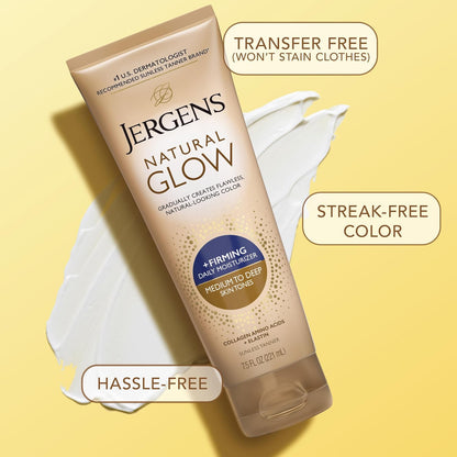 Jergens Natural Glow + Firming Daily Moisturizer Medium to Tan Skin Tones 7.5oz