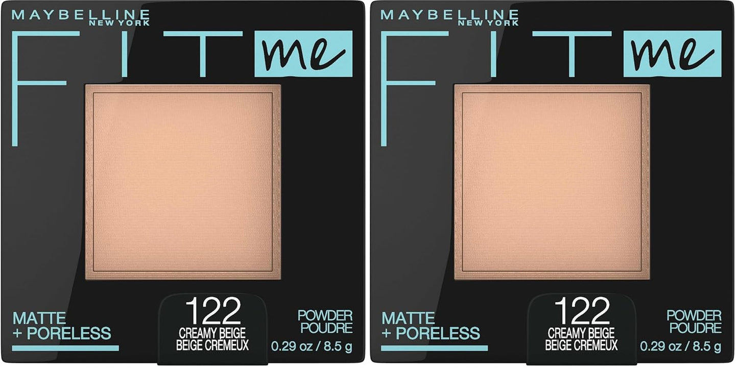 Maybelline Fit Me Matte + Poreless Pressed Face Powder Makeup & Setting Powder, Buff Beige, 1 Count