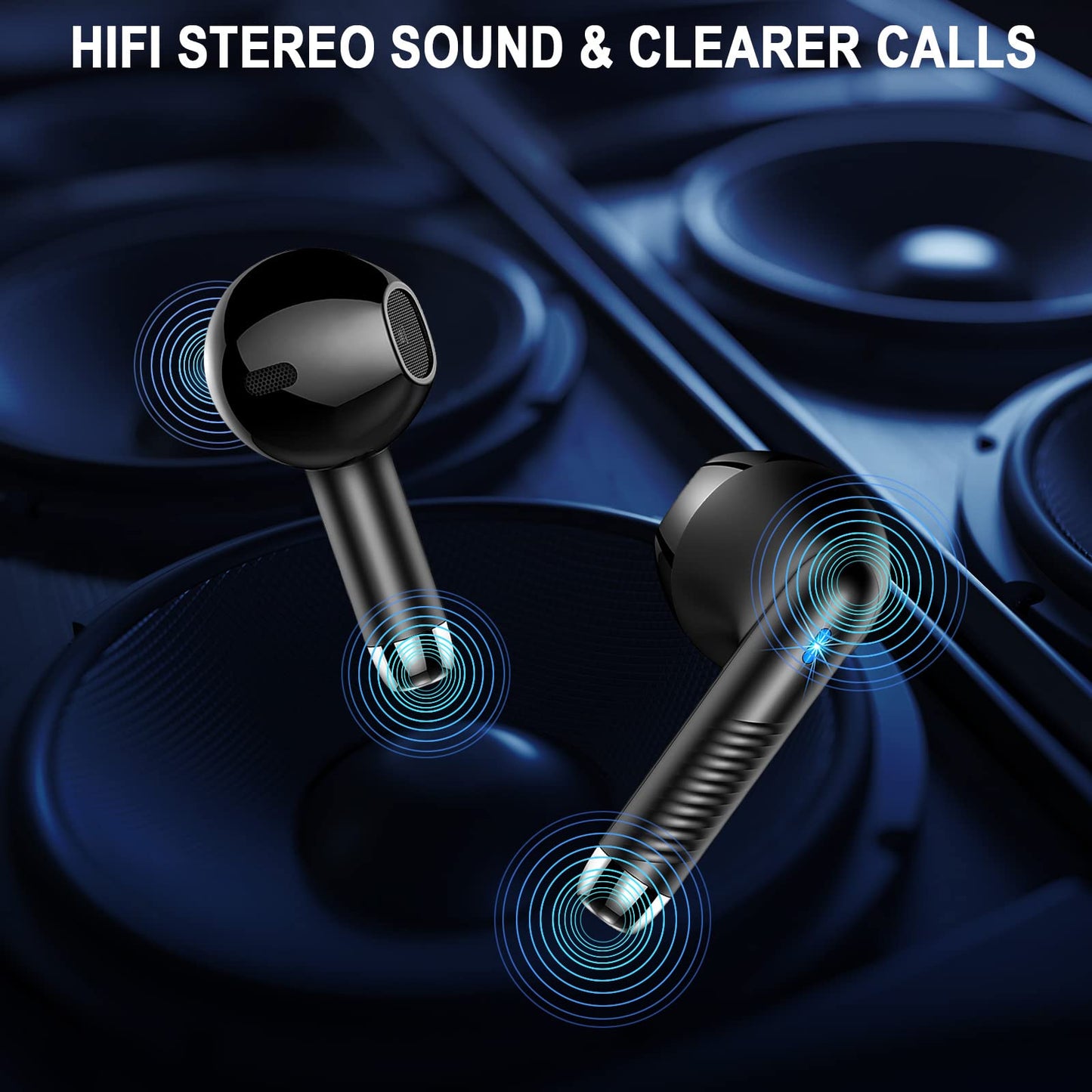 Wireless Earbuds, Bluetooth 5.4 Ear Buds, LED Power Display, 6D Bass Stereo