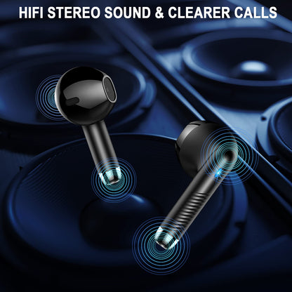 Wireless Earbuds, Bluetooth 5.4 Ear Buds, LED Power Display, 6D Bass Stereo