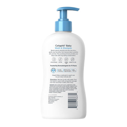 Cetaphil Baby Wash & Shampoo + Lotion, Sensitive Skin, 13.5oz, 2ct