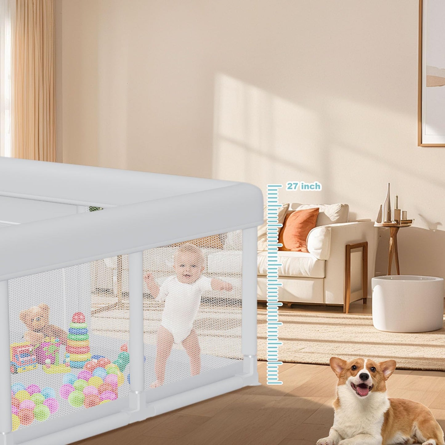 Hiaksedt Baby Playpen 50x50 Inch, Play Pens for Babies and Toddlers