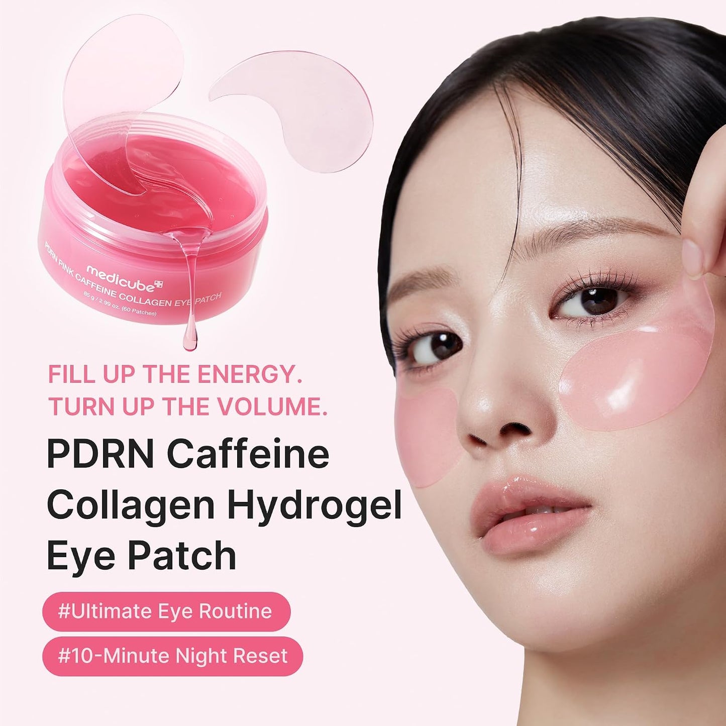 medicube Eye Patch PDRN Caffeine Collagen - Firming Gel Patches, | Age-Defying Care with Retinol & Collagen - Gel Patches for the Appearance of Dark Circles, Undereye Bags, Korean Skincare