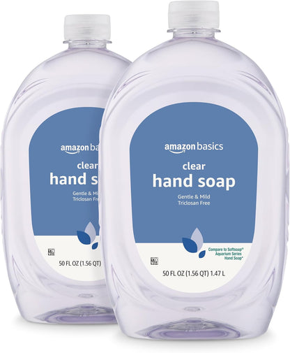 Amazon Basics Liquid Hand Soap Refill, Milk and Honey Scent, Triclosan-Free, pH Balanced, Dermatologist Tested, 50 Fluid Ounces, 2-Pack (Previously Solimo)