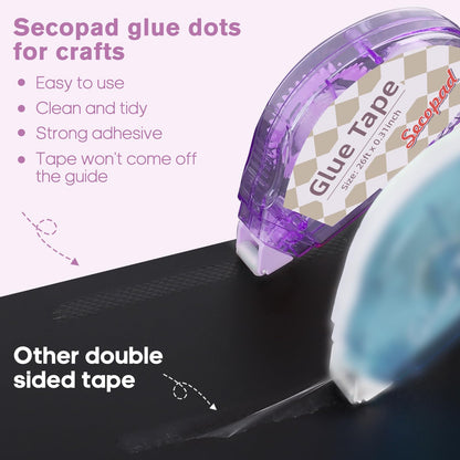 Secopad Scrapbook Tape, Glue Tape for Crafts, 4 Pack, Light-Colored Shell