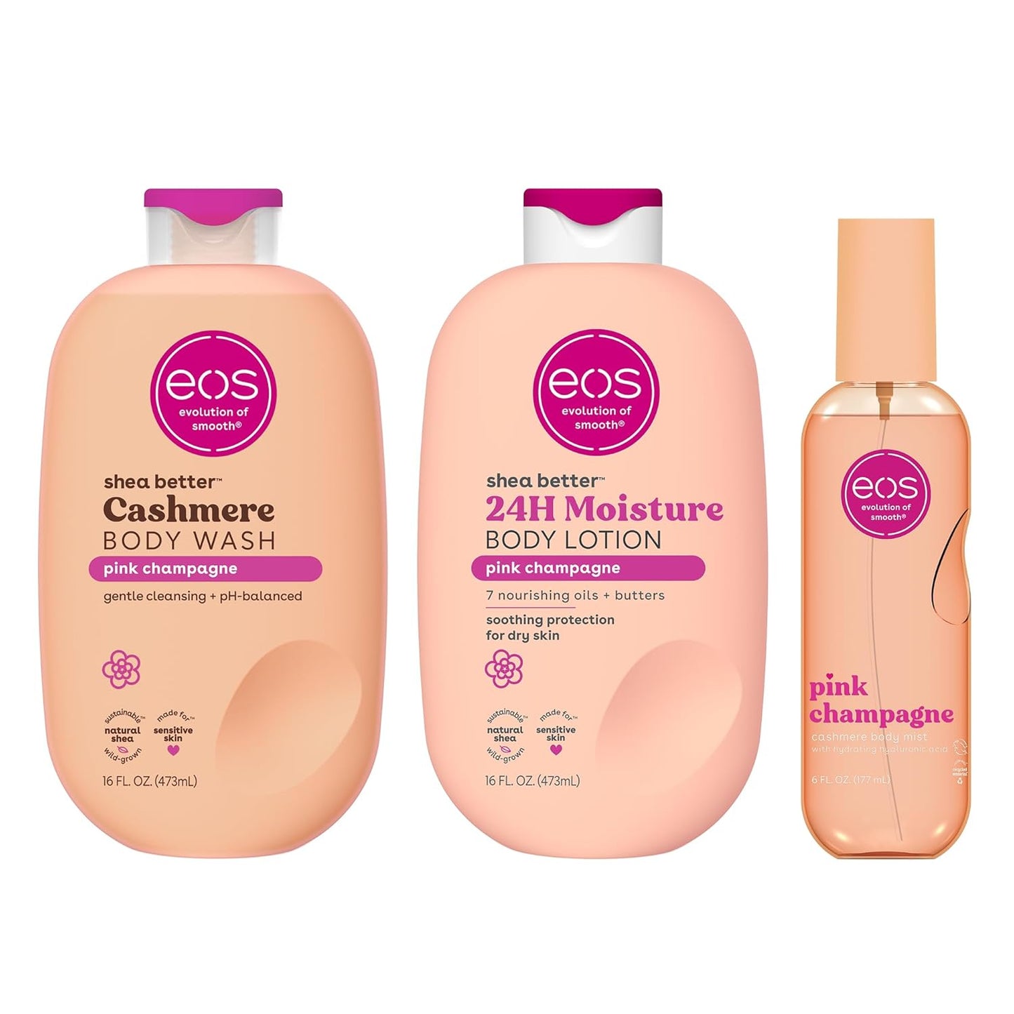 eos Shea Better 24H Moisture Body Lotion- Jasmine Peach, 16 fl oz