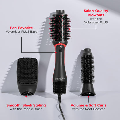 REVLON One-Step Volumizer Hair Dryer and Styler, 2.8 in Barrel, Black