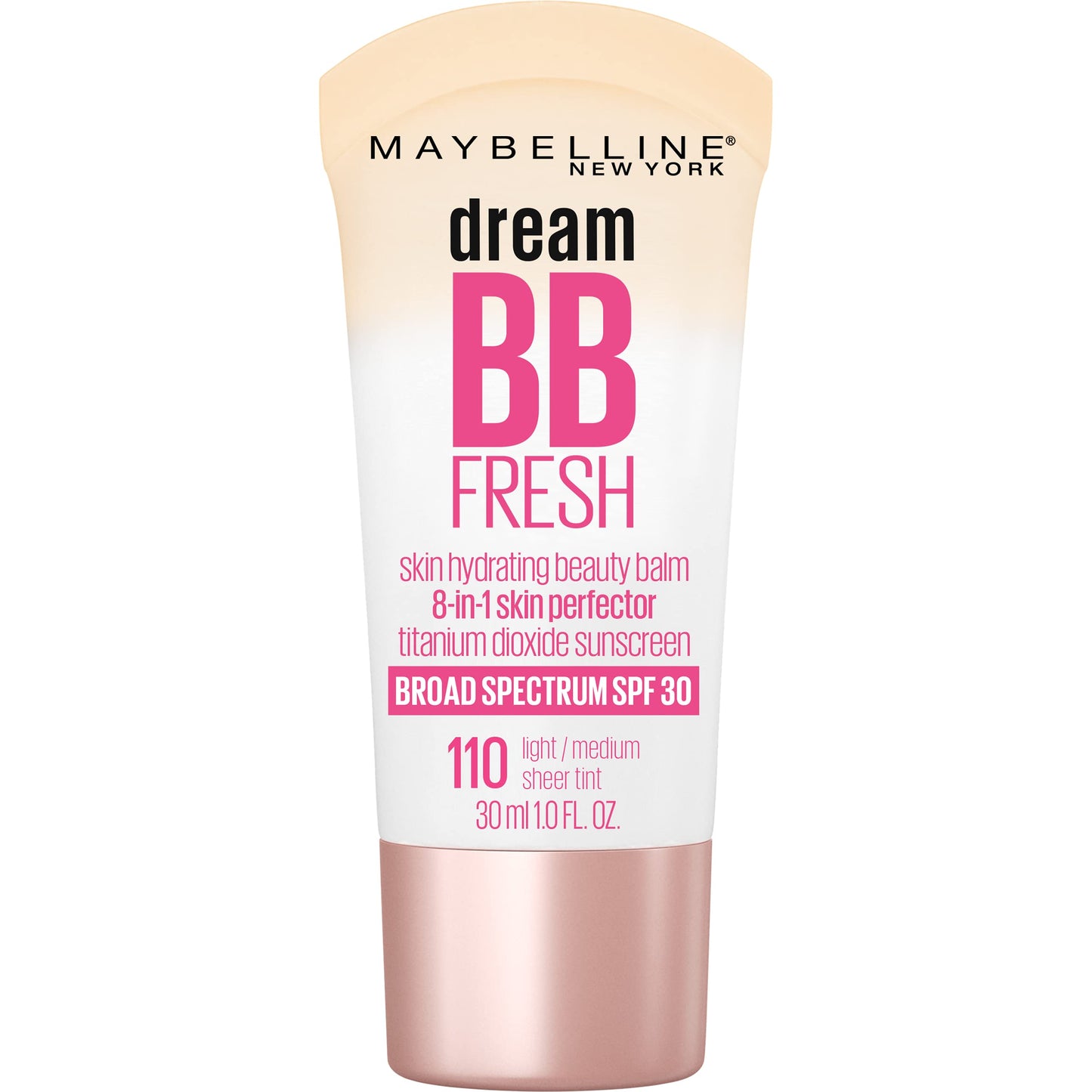 MAYBELLINE Dream Fresh Skin Hydrating BB Cream, 8-in-1 Skin Perfecting Beauty Balm With Broad Spectrum Spf 30, Sheer Tint Coverage, Oil-Free, Deep, 1 Fl Oz