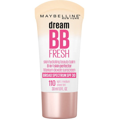 MAYBELLINE Dream Fresh Skin Hydrating BB Cream, 8-in-1 Skin Perfecting Beauty Balm With Broad Spectrum Spf 30, Sheer Tint Coverage, Oil-Free, Deep, 1 Fl Oz