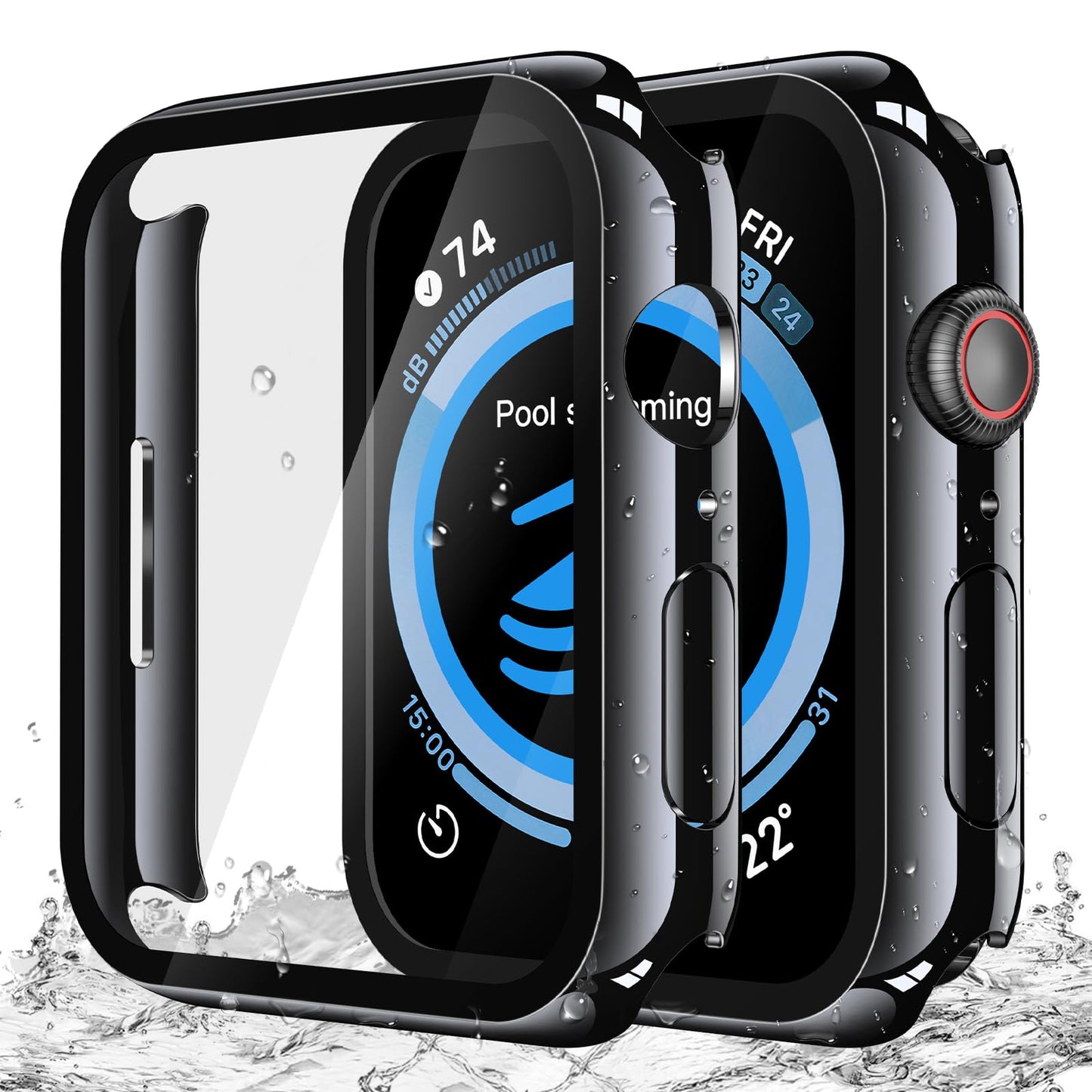 Misxi 2-Pack Waterproof Case for 46mm Apple Watch Series 11/10