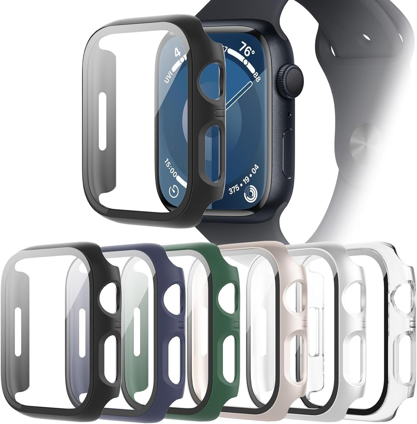 6-Pack Case with Screen Protector for Apple Watch SE3/SE2/SE/6/5/4 40mm