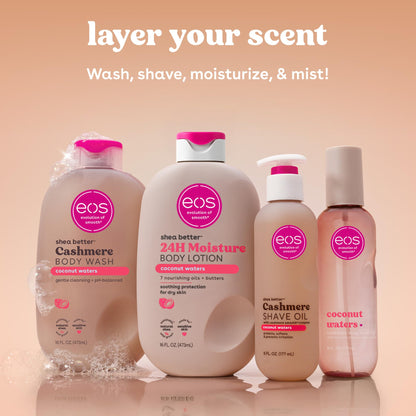 eos Vanilla Cashmere Shave Oil- Moisturizing Natural Shea Butter, 6 fl oz