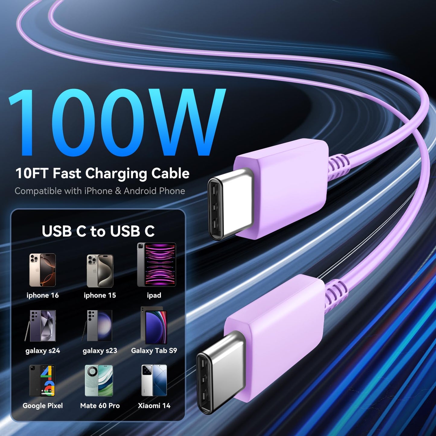 Phone 17 16 Pro Max Charger Fast Charging, 45W Super Fast USB C Charger Block with 10FT Long Charging Cord Cable for 17 16 Pro Max/17 16/16 Plus,15 Pro Max/15 Pro/15, Android Phone-Black