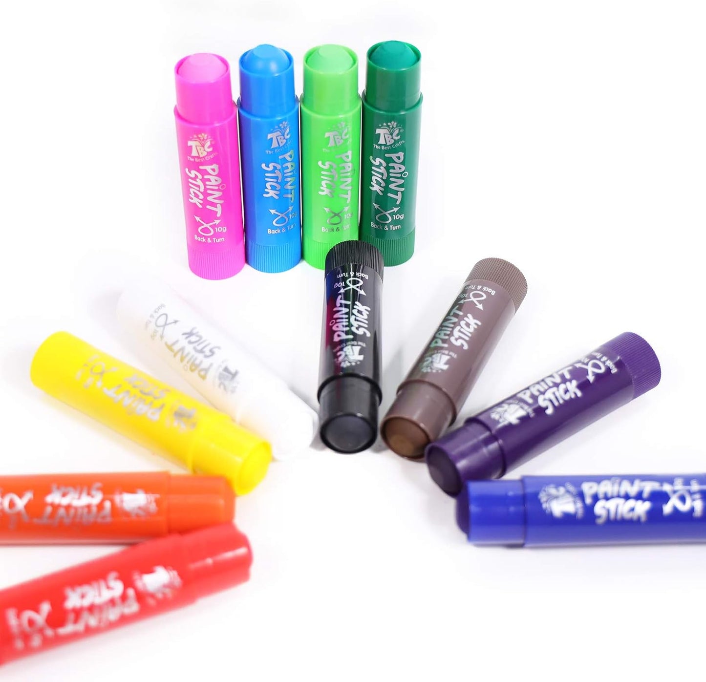 TBC The Best Crafts Paint Sticks for Kids Ages 2-8, 12 Classic Colors