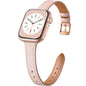 Charlam Slim Leather Band Compatible with Apple Watch Bands for Women 40mm 38mm 41mm 42mm 44mm 45mm 46mm, Top Grain Genuine Leather Strap Thin Wristband for iWatch Series 11 10 SE 9 8 7 6 5 4 3 2 1