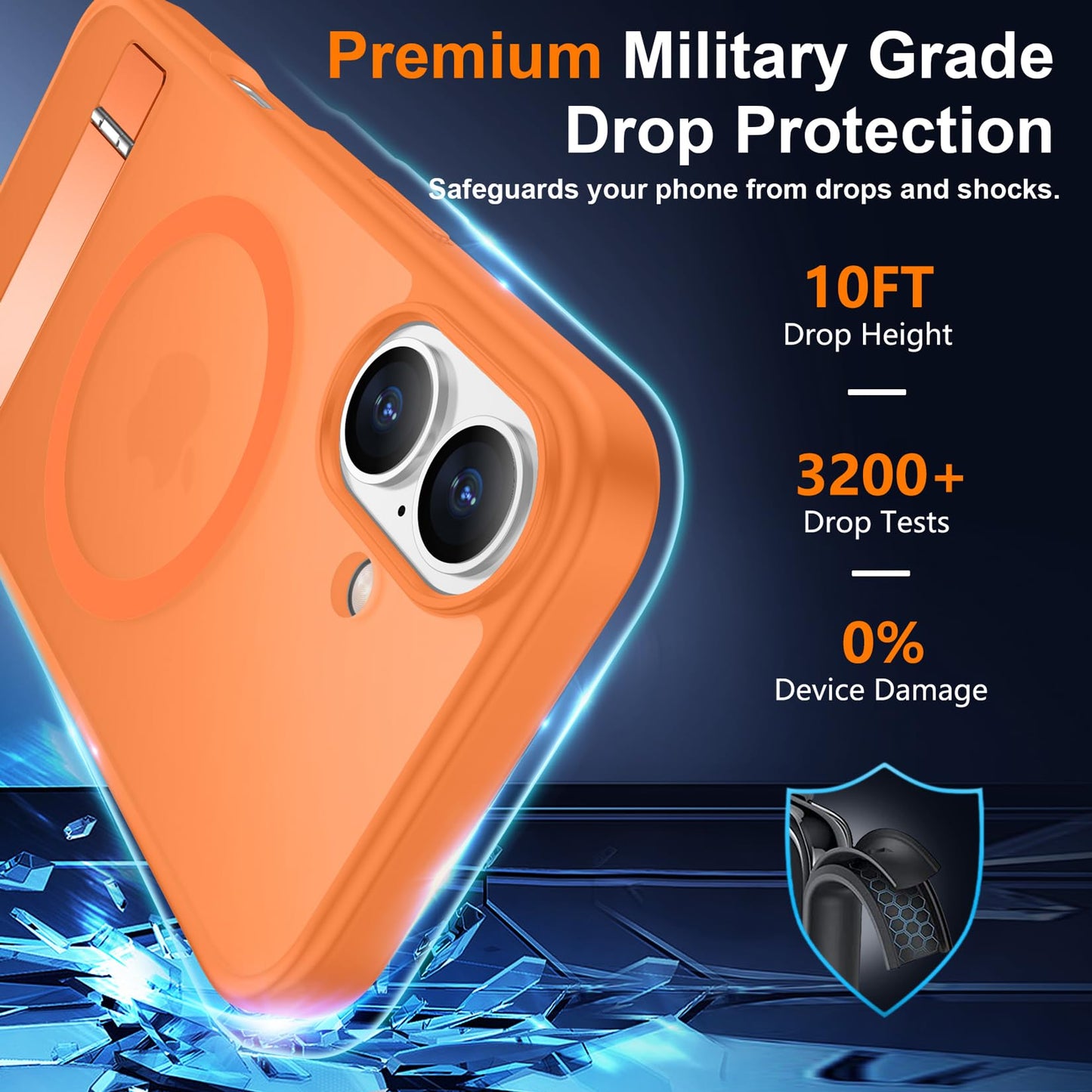 SPIDERCASE Magnetic for iPhone 17 Pro Max Case,with Kickstand,Clear