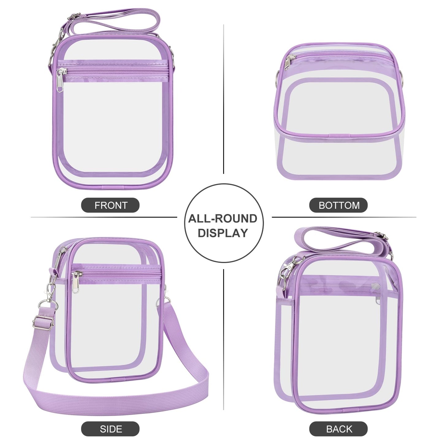USPECLARE Clear Purse for Stadium Events Transparent Messenger Bag