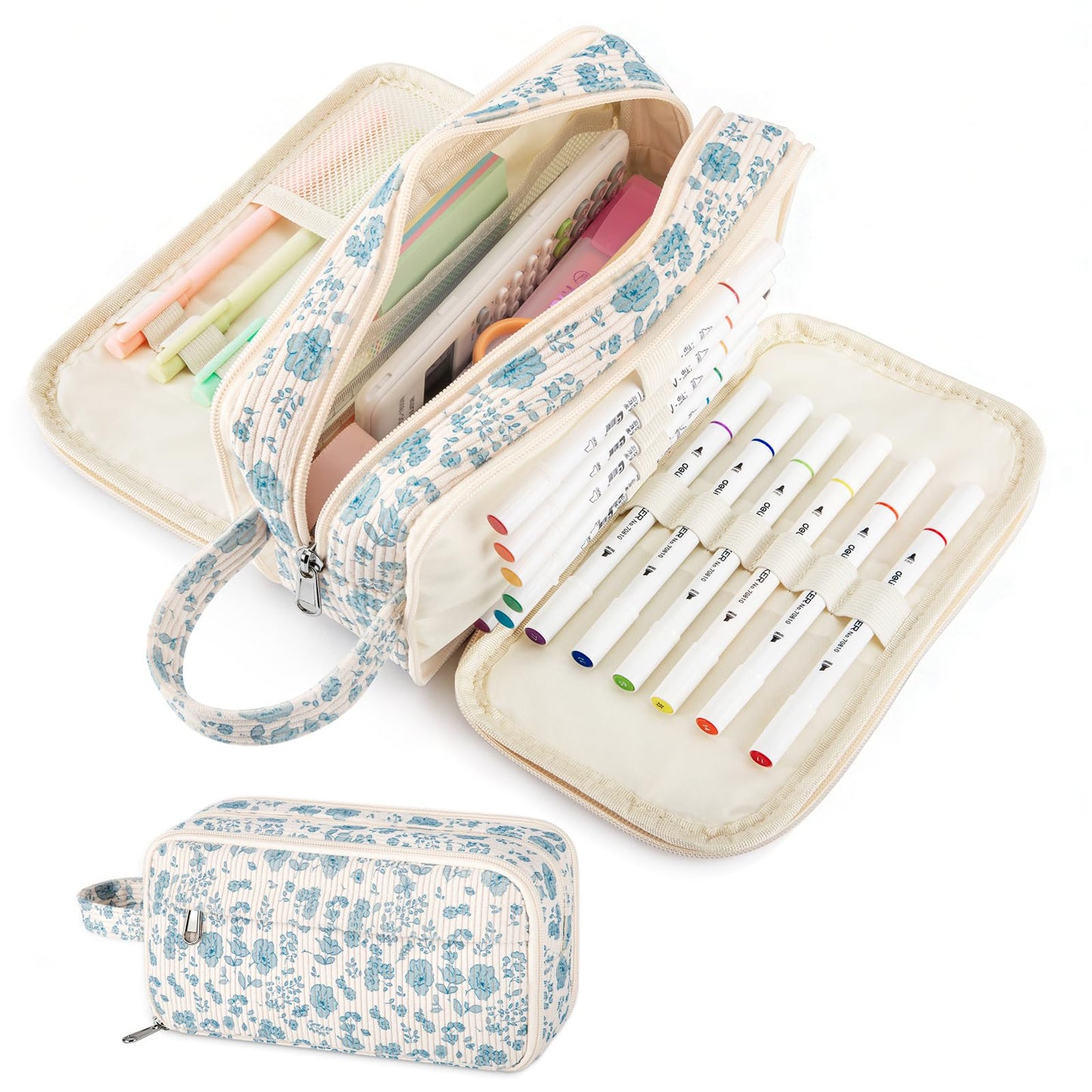 Cute Big Pencil Case Pouch Bag with Handle for Teen Girls Boy Gift