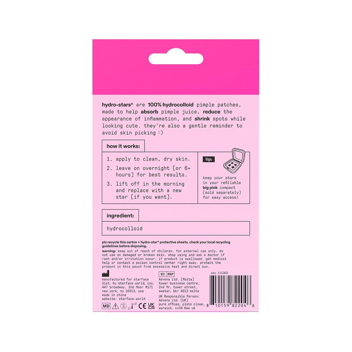 Starface Hydro-Star® Snoopy Red Puffer Hydrocolloid Pimple Patch, 32 ct