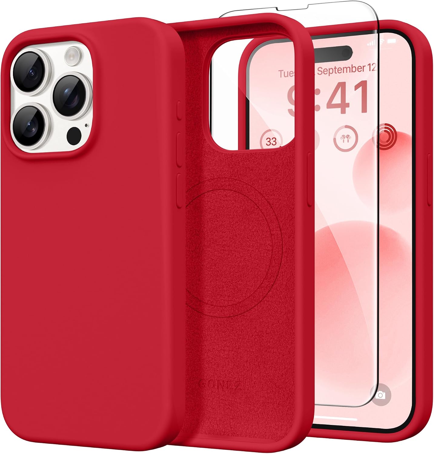GONEZ Magnetic for iPhone 17 Pro Max Case, Silicone Cover Stone