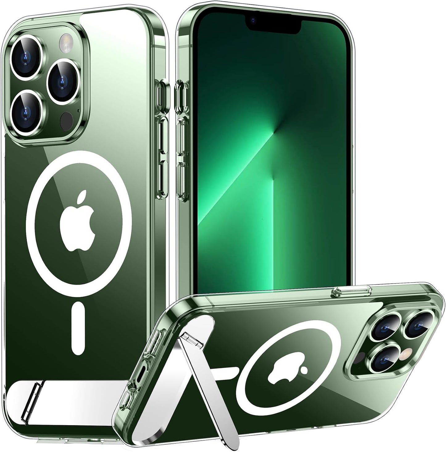 Magnetic Compatible with iPhone 14 Pro Max Case, [Built-in Invisible Kickstand][Compatible with MagSafe] [Military Grade Shockproof] Slim Translucent Matte Phone Case for iPhone 14 Pro Max 6.7"