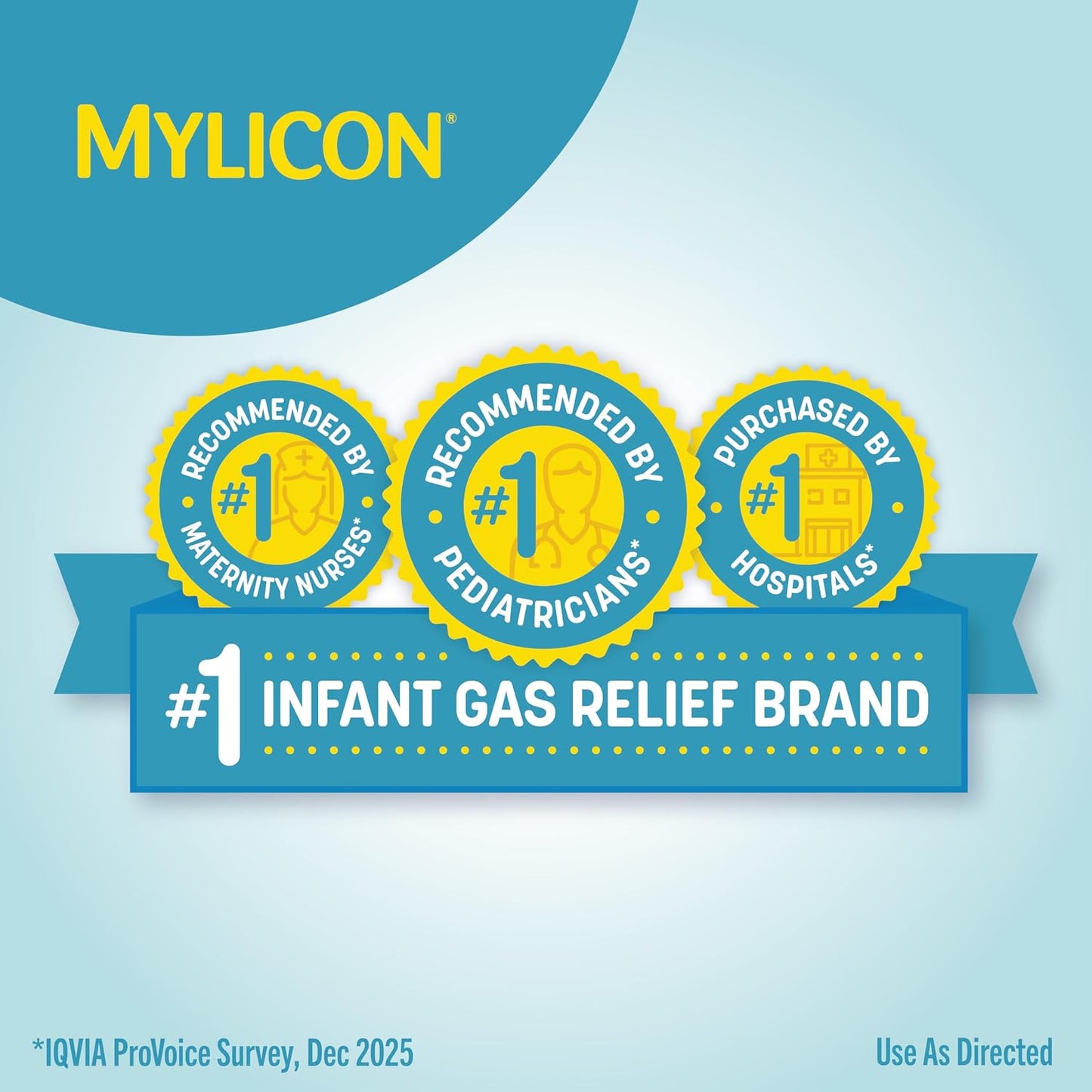MYLICON Gas Relief Drops for Infants and Babies, Dye Free Formula, 1 Fl Oz.