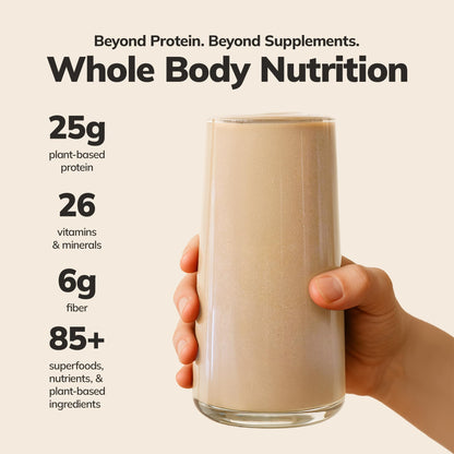 Ka’Chava Whole Body Meal Shake Chai 2 lb – Vegan Protein Powder with 85+ Superfoods & Greens – Plant-Based Meal Replacement with Probiotics & Digestive Enzymes – Gluten & Dairy Free (15 Servings)