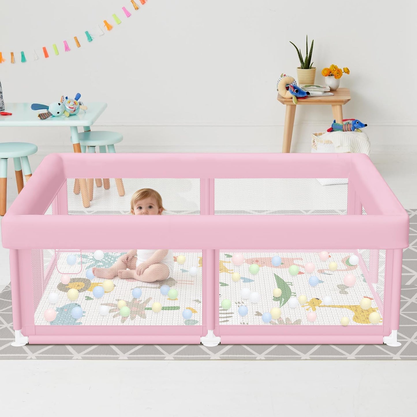 Hiaksedt Baby Playpen 50x50 Inch, Play Pens for Babies and Toddlers